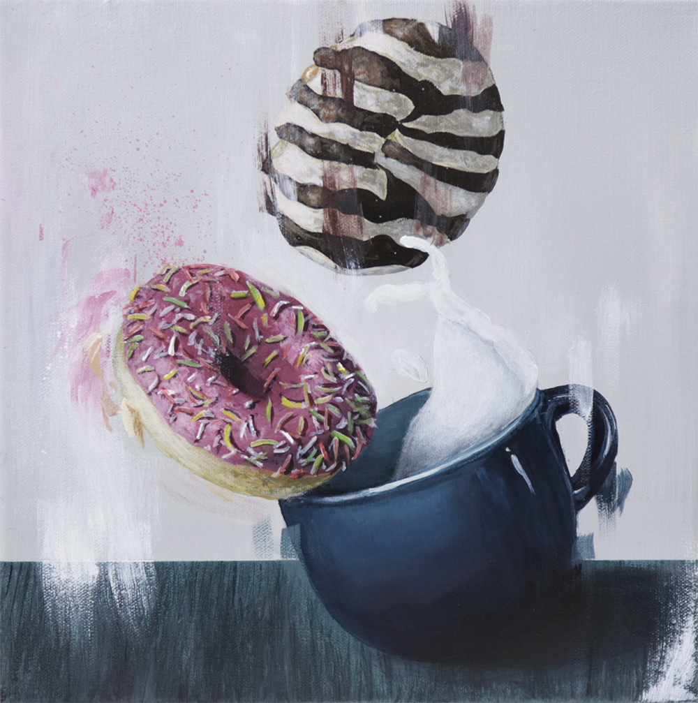 art tableau donuts peinture acrylique